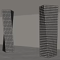 Modern Abstract Columns With White Square Patterns In Minimalist Interior Space 3d model