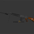 Vintage Assault Rifle Featuring Bayonet Tripod And Magazine Clips