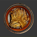 Delicious Grilled Ribs Served On Red And Black Plate With Brown Mat