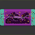 Purple And Teal Commercial Handheld Device With Pink Moon Stars And Constellation Lines On Screen
