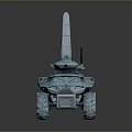 Blue Six Wheeled Armored Vehicle 3D Model With Antenna And Turret Design