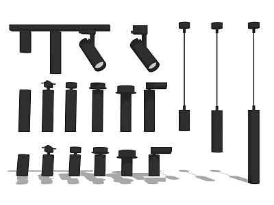 Modern lamp combination spotlight downlight combination 3d model