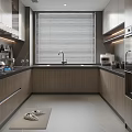 Elegant Modern Kitchen Interior Design With Wooden Cabinets Island Countertop And Appliances