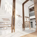 Middle school teaching building hall teaching building entrance teaching building middle school hall middle school comprehensive hall interactive device background wall light and shadow art 3d model