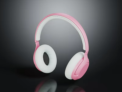 Pink Over Ear Headphones With Comfortable Earmuffs And Stylish Electronic Design 3d model