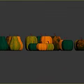 Colorful Pumpkins And Pears Display With Vibrant Green Orange Yellow Hues