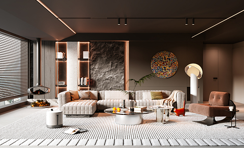 Modern Minotti living room 3d model