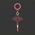 Stylish Pink Ring Fashion Accessory With Gold Chain And Red Pendant Decorative Design
