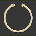 Elegant Gold Bangle Jewelry With Smooth Surface Decorative Ends And Metallic Luster 3d model