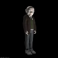 Man Wearing Glasses Brown Coat Green Sweater And Gray Pants