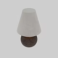 Stylish Table Lamp With Brown Textured Base And Beige Fabric Shade 3d model