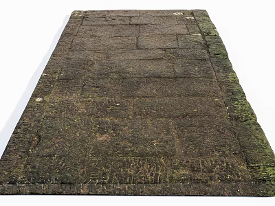 Ancient Stone Ground With Moss Covered Weathered Surface And Natural Texture 3d model