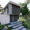 Modern single-family villa homestay building self-built house 3d model
