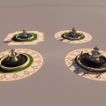 Decorative Multi Tiered Fountains In Various Shapes With Lotus Petal And Geometric Ground Designs