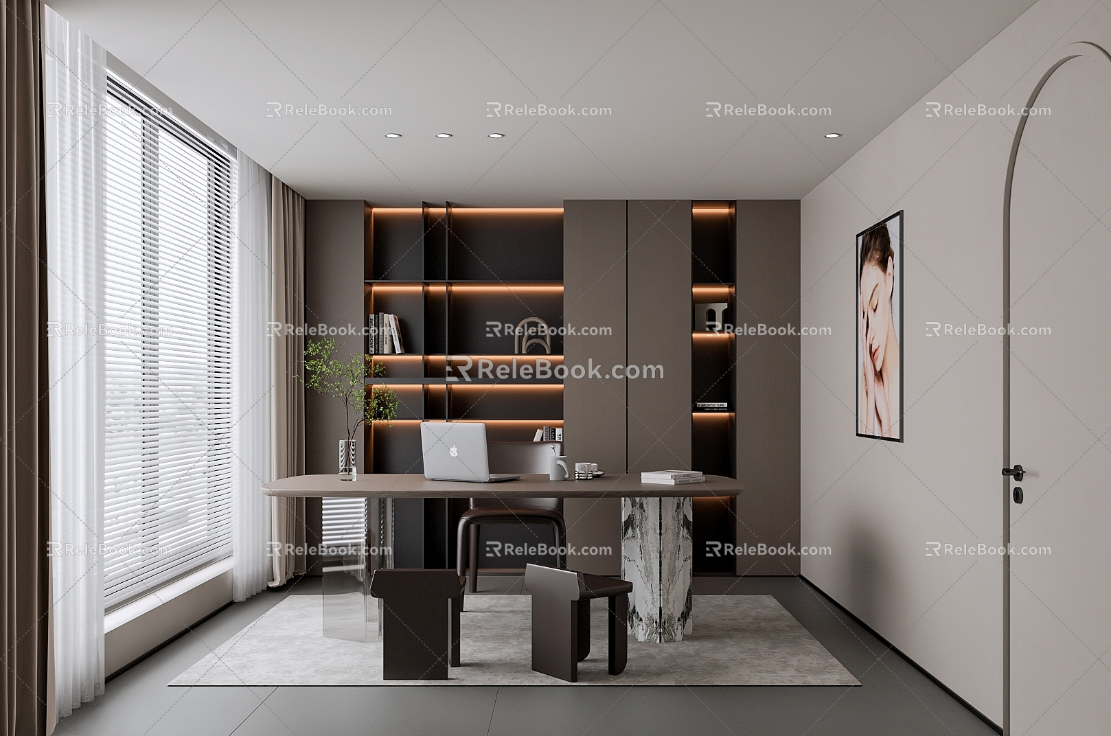 Modern Beauty Salon Consulting Room Office Manager Room Office Desk and Chair 3d model