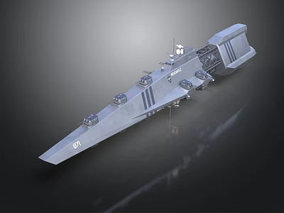 Modern Sleek Water Vessel With Metallic Exterior Streamlined Design And Technical Decks 3d model