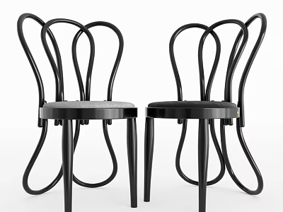 Modern Black Curved Design Chair With Sleek Lines And Minimalist Style 3d model