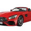 Red Mercedes AMG Convertible Sports Car with Sporty Design Alloy Wheels Front Rear Views