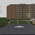 Residential Community Outdoor Parking Lot With Clear Colorful Markings For Orderly Daily Vehicle Parking