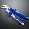 KRAFTLINE Adjustable Wrench Professional Hardware Tool With Blue And White Handle 3d model