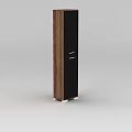 Walnut Wood Storage Cabinet with Modern Minimalist Design and Supporting Legs
