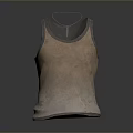 Simple Casual Sleeveless Tank Top In Brown Gray Cotton Fabric Design