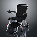 Modern Foldable Lightweight Wheelchair with Aluminum Frame Black Seat Armrests and Wheels
