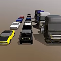 Diverse Toy Cars Collection Featuring Sedans Trucks SUVs and Various Models
