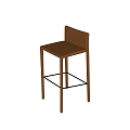 Milani Italian simple leather bar chair bar stool 3d model