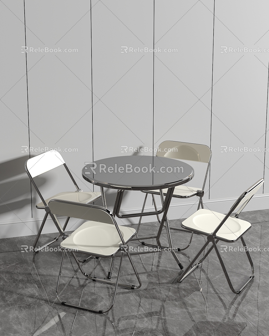 Leisure Table and Chair Negotiation Table and Chair Folding Table and Chair Industrial Style Table and Chair 3d model