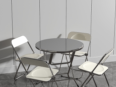 Leisure Table and Chair Negotiation Table and Chair Folding Table and Chair Industrial Style Table and Chair 3d model