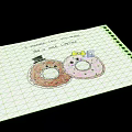 Decorative Spiral Notebook With Cute Doughnut Illustrations And Hat Bow Details
