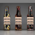 Wine Bottle Shaped Decorative Display Shelves for Showcasing Wine Bottles