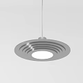 Modern Sleek Pendant Light With Layered Circular Design Suspended From Ceiling 3d model