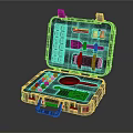 Open Tactical Storage Case With Organized Compartments Tools And Accessories 3d model