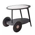 Modern Simple Art Creative Cart Solid Wood Side Table Modern Light Luxury Sofa Side Table Small Cart Side Table 3d model