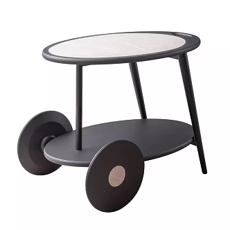 Modern Simple Art Creative Cart Solid Wood Side Table Modern Light Luxury Sofa Side Table Small Cart Side Table 3d model
