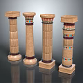 national style roman pillar stone pillar stone pillar 3d model