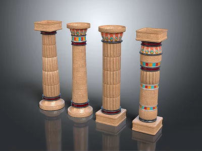 national style roman pillar stone pillar stone pillar 3d model