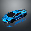 Modern Blue Sports Car With Sleek Design Rear Spoiler Black Wheels And Shiny Exterior