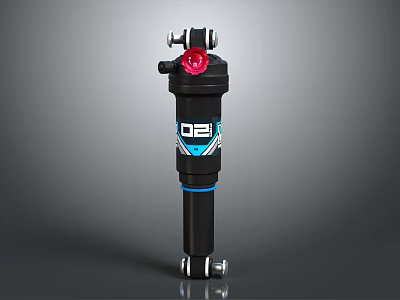 Black Hardware Tool with Red Knob on Top Blue White Logo and Model 02 Design 3d model