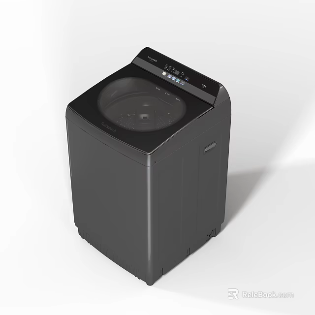 Black Modern Washing Machine With Top Control Panel And Sleek Design 3d model 