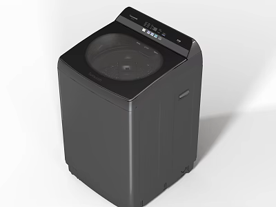 Black Modern Washing Machine With Top Control Panel And Sleek Design 3d model