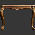 Classical Wooden Table With Elegant Carved Legs And Smooth Polished Surface 3d model