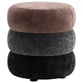 Soft Upholstered Stacked Poufs In Multiple Colors For Living Room Decor