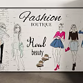 Fashion Illustration Artwork With Stylish Cartoon Characters And Trendy Outfits