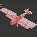 White Biplane Model With A1234 Number Orange Propeller Gray Background And Reflection For Aerospace