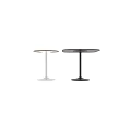 Modern Round Coffee Tables With Wooden Tabletop And White Black Bases