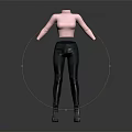 Pink Turtleneck Top With Gray Skinny Pants And Silver Boots Outfit