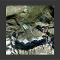 3D Topographic Model With Detailed Mountain Ranges Blue Water Bodies And Snowy Textures